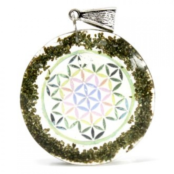 Orgonit Kraftanhänger Grünstein Mandala